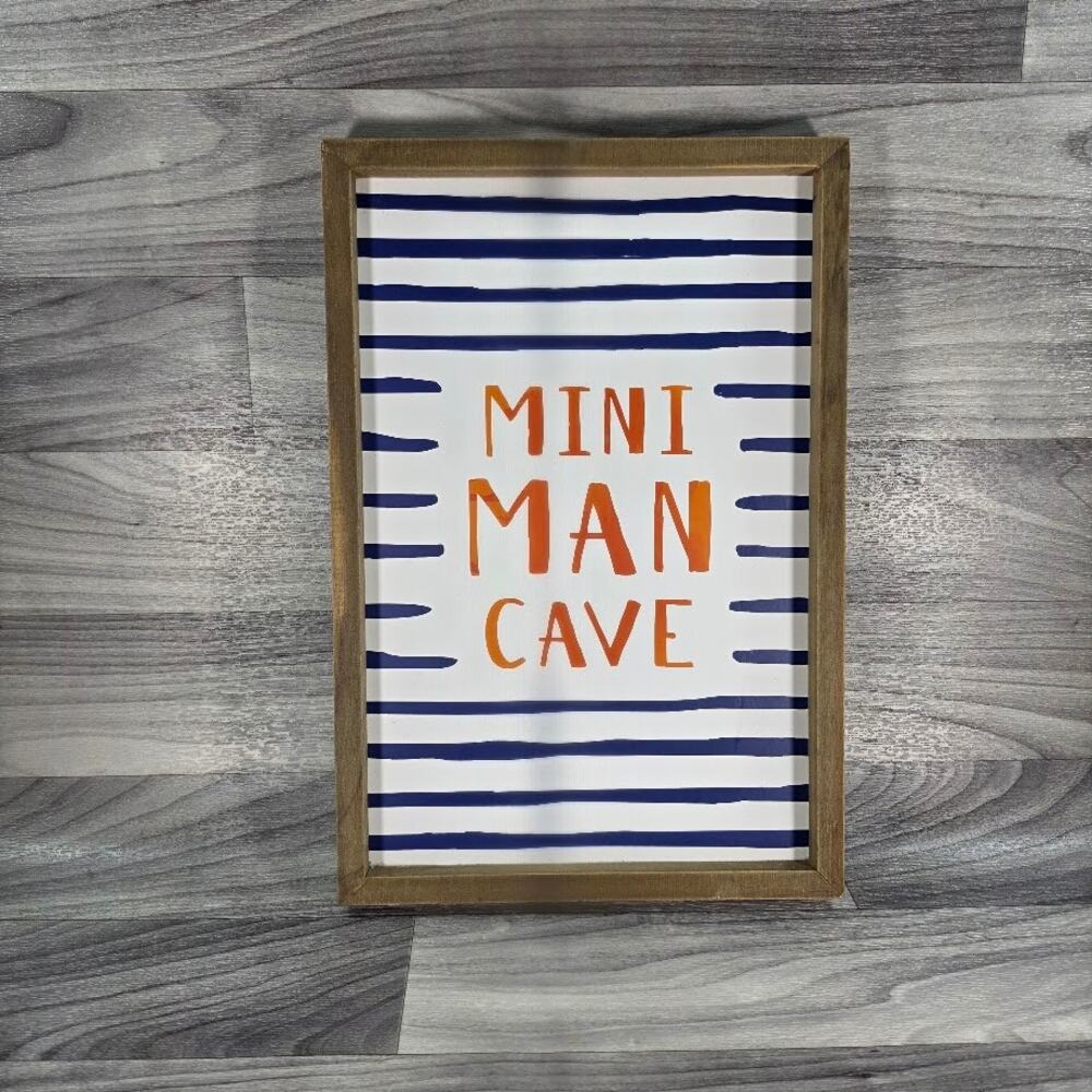 Mini Man Cave Wall Decor Little Boy Nursery 11x16.5"
